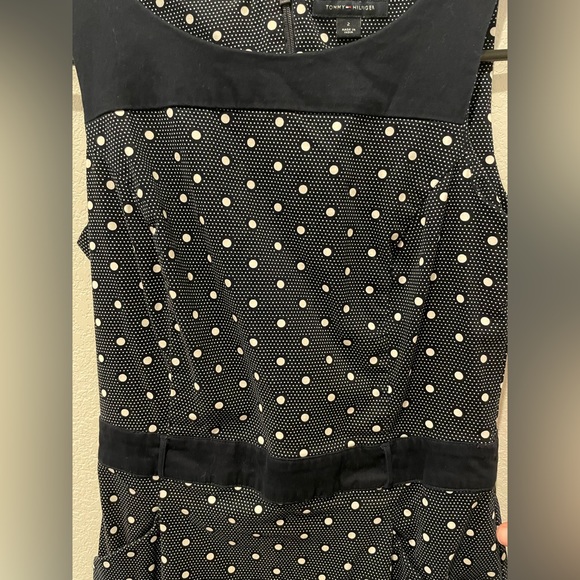 Tommy Hilfiger Navy Blue White Polka Dots Mini BodyCon Dress Size 2 - Picture 12 of 12